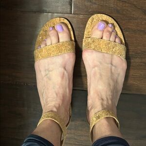 Pelle Moda Tan Cork Sandals